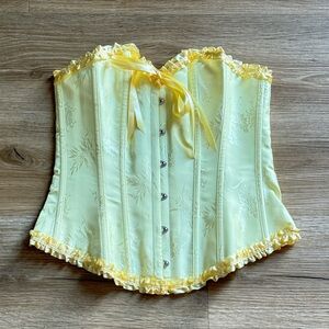 Yellow Floral Corset Top- Small